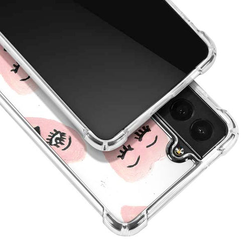 Bouffants and Broken Hearts Winking Hearts Galaxy S21 FE Clear Case